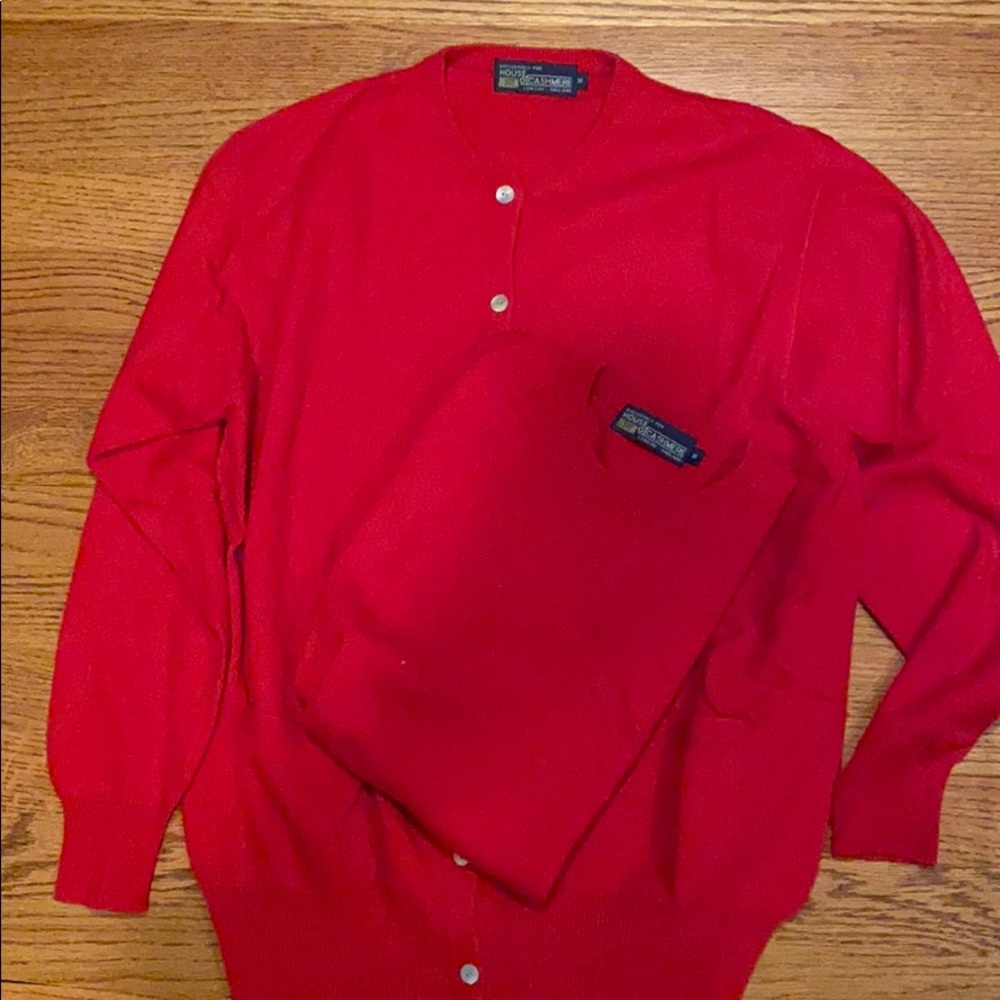 red cashmere sweater set